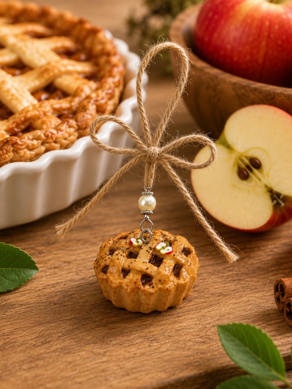 Apple Pie Ornament | Handmade Dessert Décor | Blueberry & Cherry Pie Decor